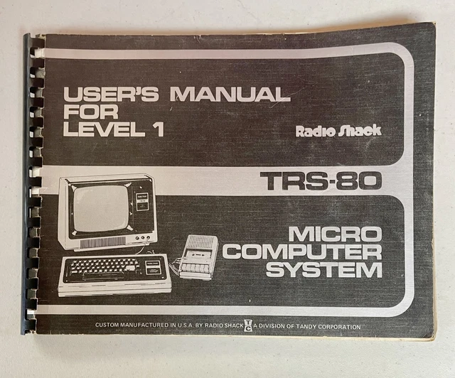 Radio Shack Micro Computer System User's Manual for Level 1  1978   TRS-80  B