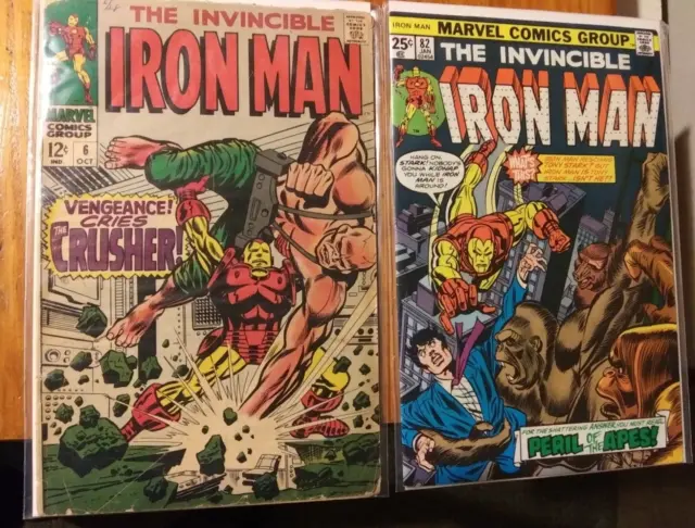 Invincible Iron Man  Lot Of 2 . # 6 & # 82 Estate Sale Priced To Sell Vintage