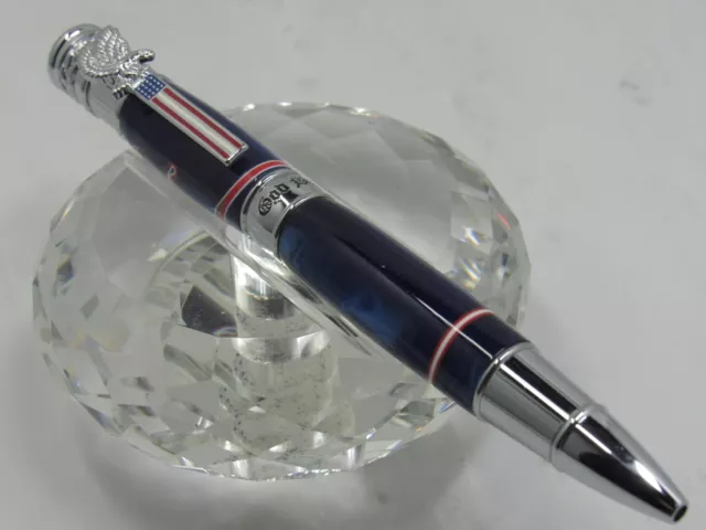 Gorgeous High Quality Handmade American Patriot Acrylic Twist Ball Point Pen