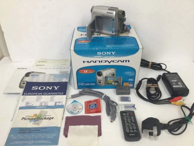 Sony DCR-HC30E Handycam Camcorder Original Box SPARES REPAIR Screen Menu Working