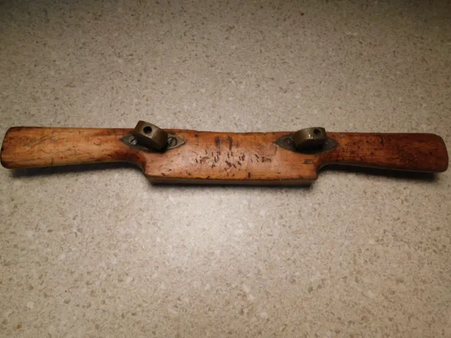 Antique Wooden 11" Spokeshave with brass thumb screws
