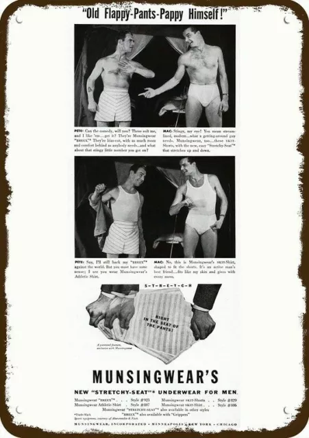1941 MUNSINGWEAR Men's Underwear Vintage Look DECORATIVE METAL SIGN - PETE & MAC