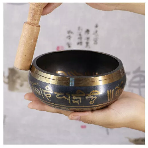 Hammered meditation singing bowl Tibetan yoga singing bowl Golden hammer track