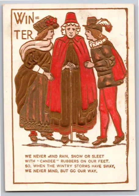 Geo. C. Kreutzer Colchester, IL Candee Shoes Boots Victorian Trade Card - Winter