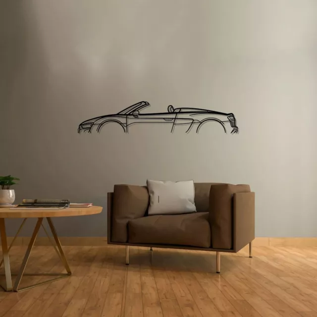 Arte de pared decoración del hogar 3D acrílico metal coche póster automático silueta EE. UU. R8 Spyder 3