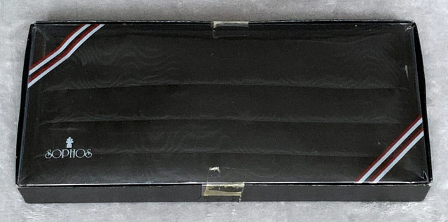 vintage SOPHOS men's WATERMARK FAUX SILK CUMMERBUND adjustable BLACK bnib