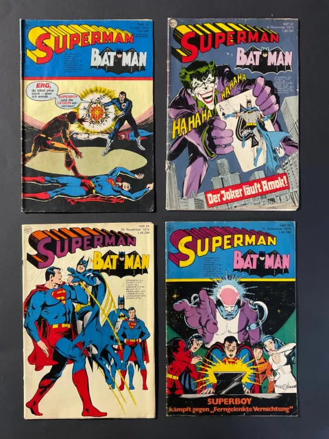 4 x SUPERMAN/BATMAN;  1974, 12, 23, 24, 26,  Zustand siehe Fotos!