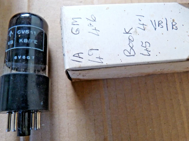 Brimar 6V6GT CV511 VB KB/FE  B  Black Base NOS Valve Tube  DEC23