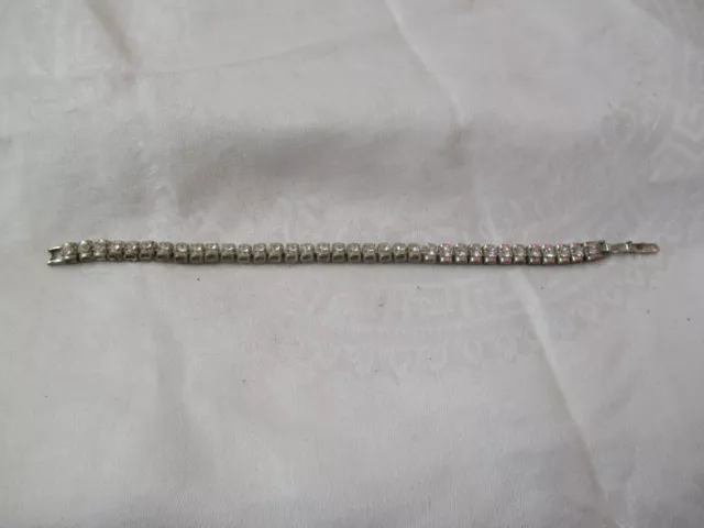 Vintage Avon silver tone clear Rhinestone Tennis Bracelet