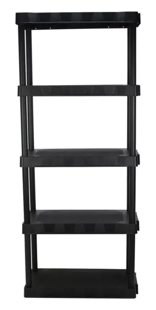 Hyper Tough 13.88"D x 30"W x 68.8"H 5-Shelf Plastic Garage Shelves, Black