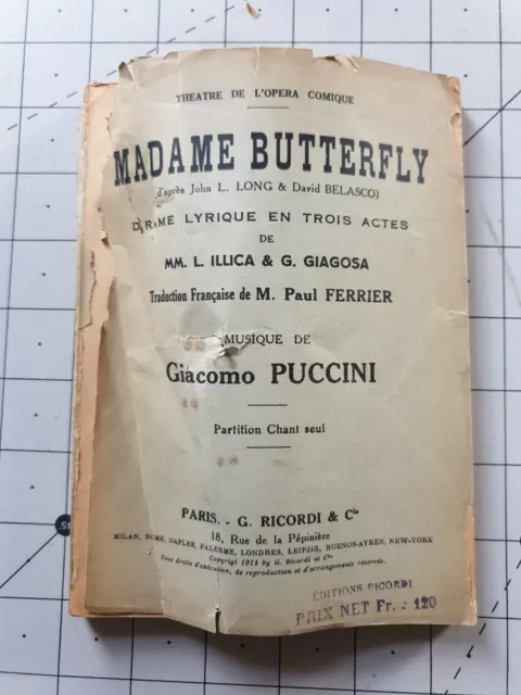 Madame Butterfly Theatre Opera Vintage French Programme Paperback Book