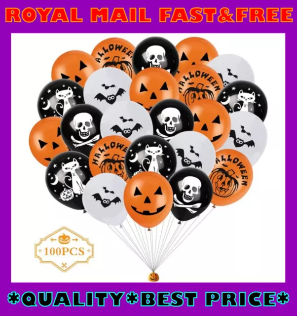 12" Halloween Latex Balloons Black Orange Pumpkin Skull Halloween Party Decor