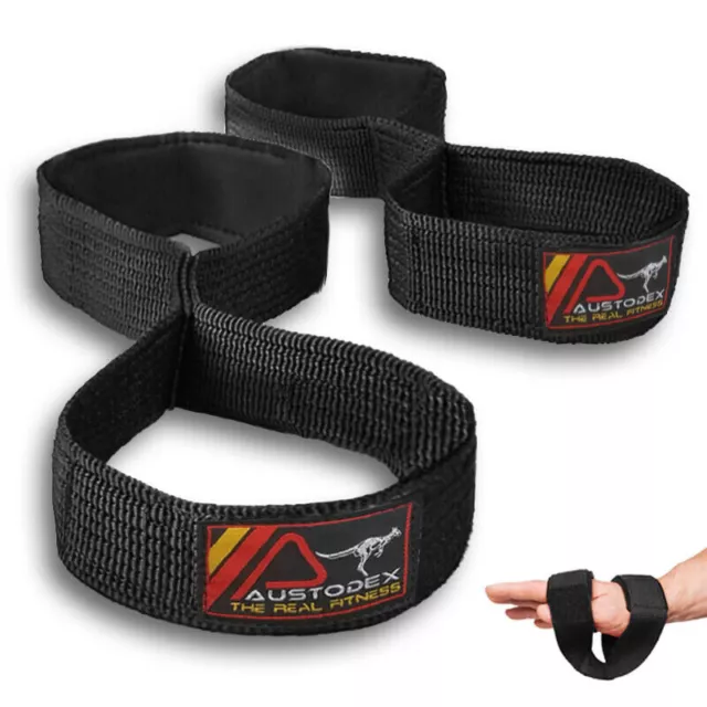 Weight Lifting Strength Gym Bar Figure 8 Straps Neoprene Padded Fitness Wraps