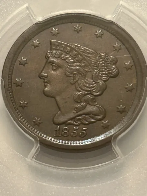 1855 Copper Half Cent PCGS Beauty