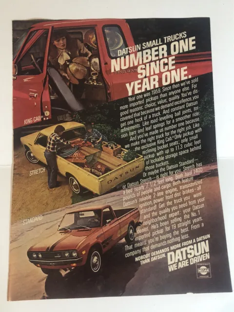 Vintage Nissan Datsun Small Trucks Print Ad Advertisement 1978 pa4