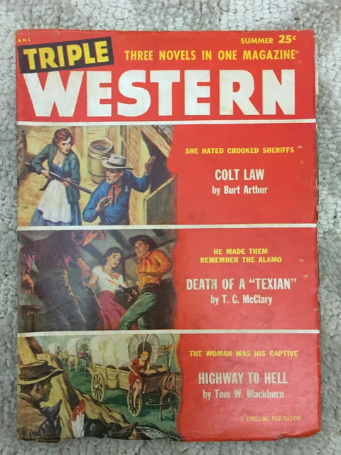 Vintage Triple Western Magazine Three Novels in One Magazine Summer 1955