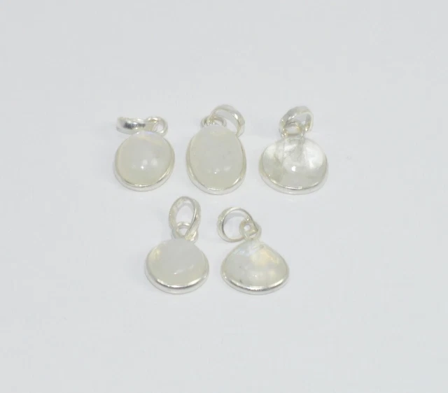 Wholesale 5Pc 925 Solid Sterling Silver Moon Stone Pendant Lot GTC008 O B809