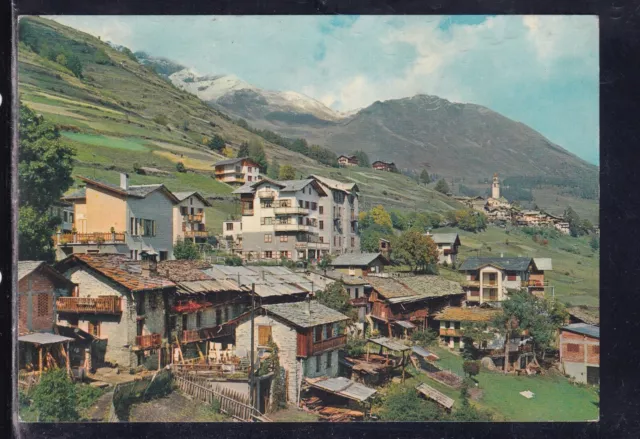 Cartolina Lignod Val d'Ayas Panorama sullo Sfondo Antagnod B1906