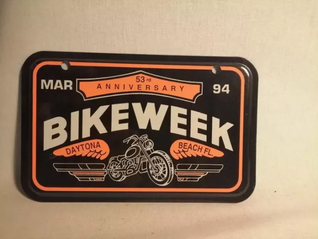 Insegna cartello Bike week 1994 Daytona Beach Florida Motorcycle License Plate Insegna cartello Bike week 1994 Daytona Beach Florida Motorcycle License Plate