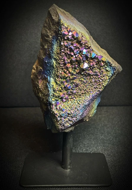 Rainbow Titanium Aura Quartz On A Stand, Gift, Crystal, Home Décor
