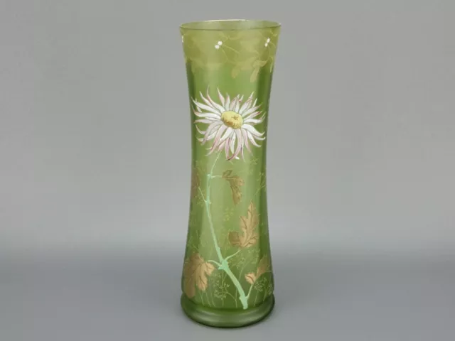 François Théodore Legras Montjoye vase émaillé fleur fond vert Art nouveau gui