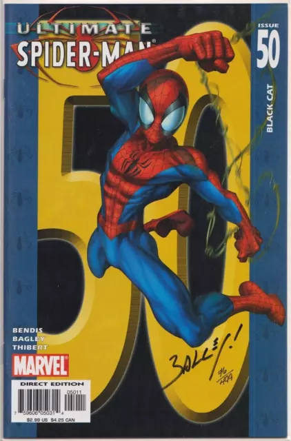 Ultimate Spider-Man #50 Df Dynamic Forces Signed Bagley Df Coa Black Cat Marvel