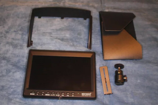 Neewer F100 7" Field Monitor  Monitor, Shade And Ball Head  Only See Details