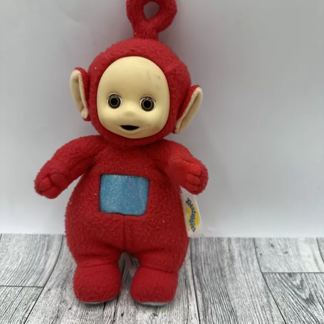 Teletubbies Playskool Po Plush Stuffed Animal Toy Red 9" Rubber Face Soft Body