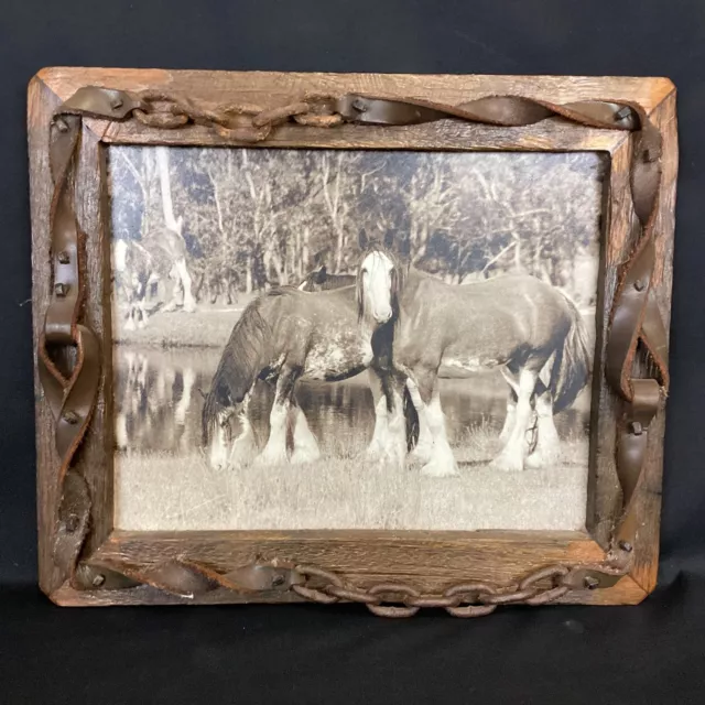 Framed Draught Horse Printed Picture With Unique Timber Frame (T1) MO#8658