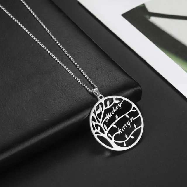 Personalized Custom Family Name Tree of Life Necklace Charm Pendant Gift Jewelry