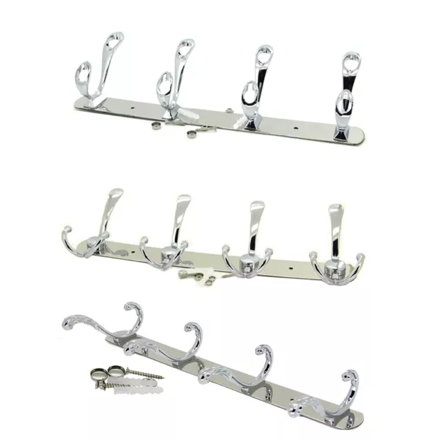 3 to 6 Hooks Stainless Steel Wall Mounted Coat Robe Hat Hook Hanger Towel Rack