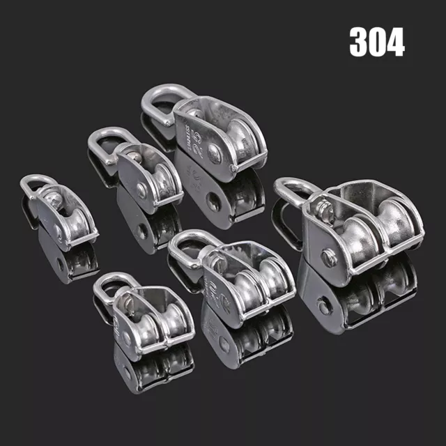 Pulley Rope Pully Stainless Steel Single/Double Swivel Lifting Wheel M15 - M100