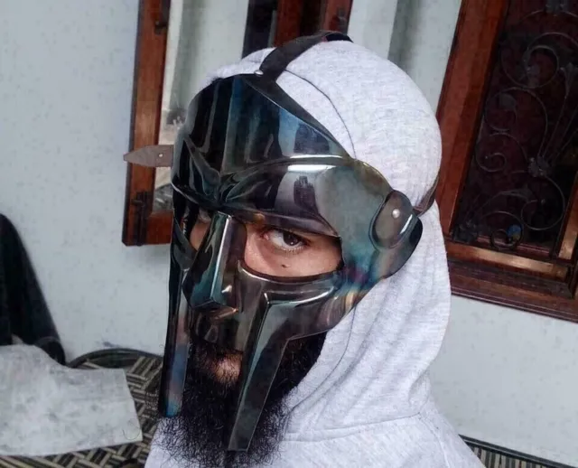 MF Doom Gladiator Face Mask Helmet Hand Forged Sca Larp Helmet Roman Armor gift 3