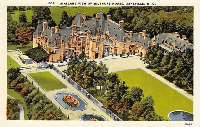 Postcard NC: Airplane View of Biltmore House , Asheville, North Carolina