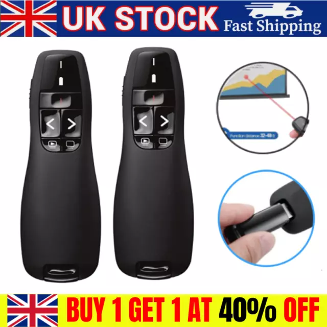 NEW Wireless Presenter PowerPoint Mouse Click Laser Pointer Presentation Remote