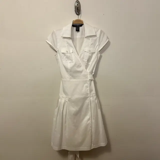 Dianne Von Furstenberg Sleeveless Button Front White Wrap Dress Size 0 - Stains