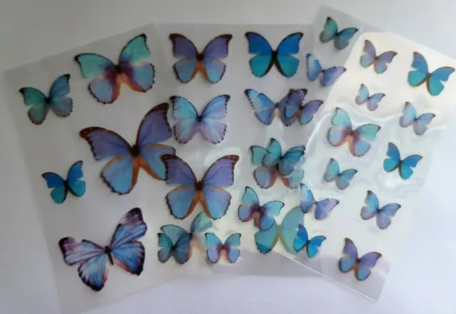 Butterfly Sticker, Set of Colorful 3 sheets, PET Decorative, Butterfly Stickers,