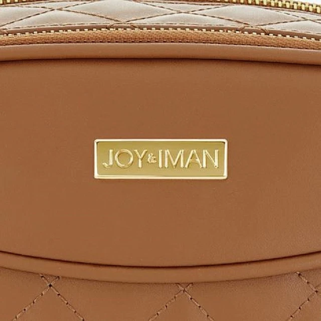 JOY & IMAN Diamond Quilted Genuine Leather Crossbody with RFID Dark Blush 3