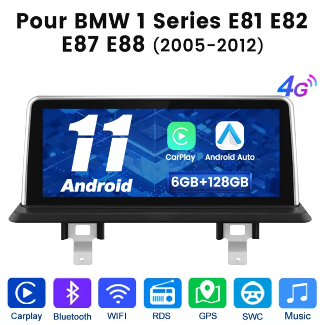 Carplay Android Pour BMW 1Series E81 E82 E87 E88 2005-12 Autoradio WIFI 6+128GB