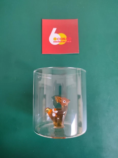 Bicchiere Vetro Conad Design a Tavola CERBIATTO Marrone Collezione 2023 60 Anni