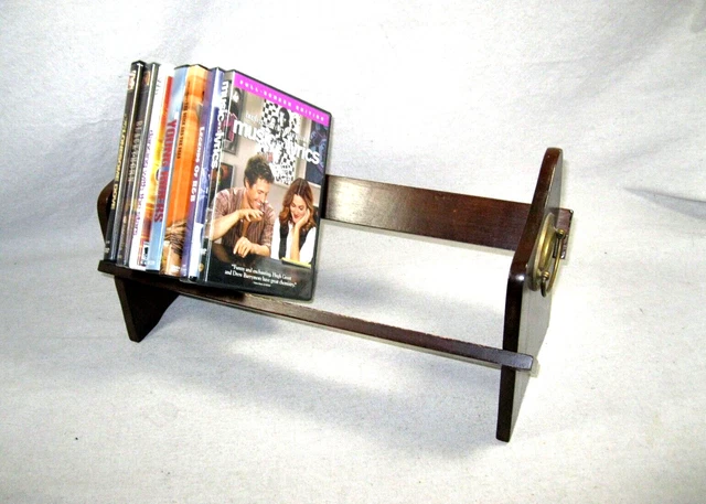 DVD / CD  / Video Games  Wood Media Storage Organizer Holder Rack