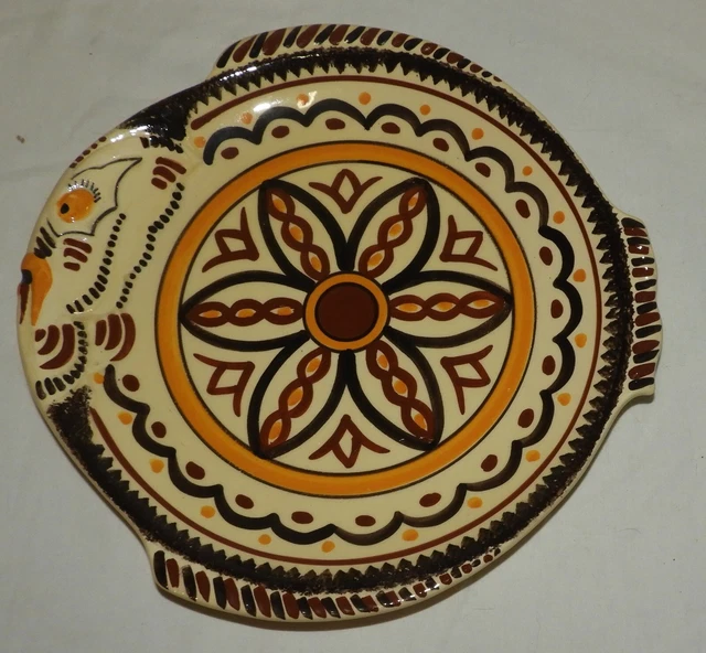 M) Assiette ancienne faïence de QUIMPER / HB (poisson 25 cm) TBE