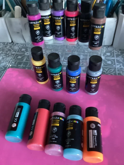 JUEGO DE PINTURA TEMPLE - 32 COLORES - BOTELLAS DE 60 ml