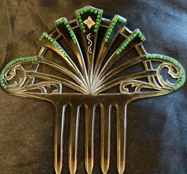 Antique Large Jeweled Hair Comb