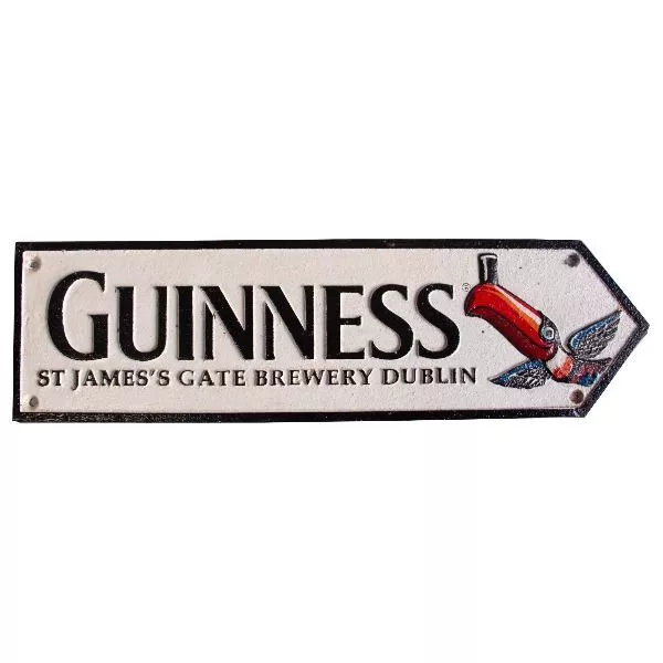 Cast Iron Toucan Guinness Street Sign 38cm - Beer Man Cave Bar - 1.2kg & 38cm