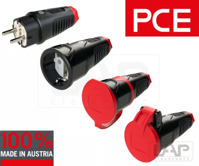 PCE Taurus2 Schuko Stecker Kupplung Schutzkontakt Gummi 250V 16A