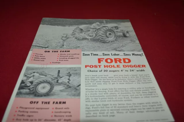 Ford Tractor Post Hole Digger For 1959 Dealers Brochure AMIL15