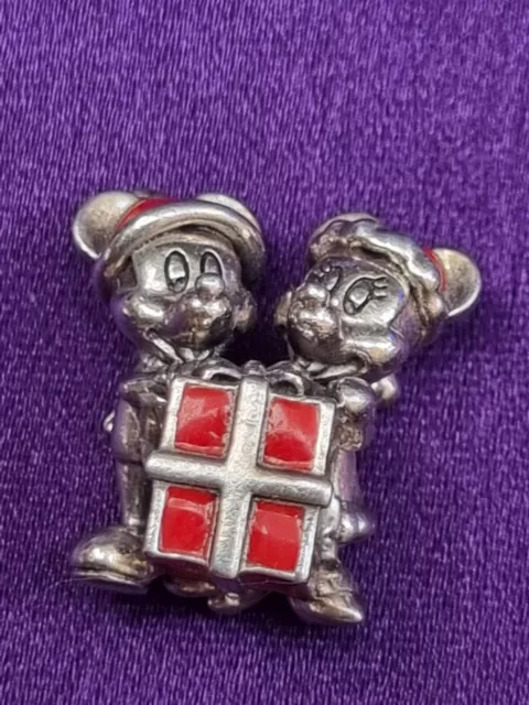 Genuine Silver Pandora Disney Mickey and Minnie Mouse Present Charm 799194C01