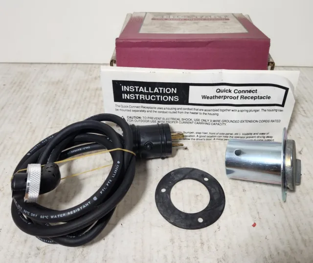 Zerostart  Engine Heater Cord Quick Connect Weatherproof Part No. 8602891 NOS