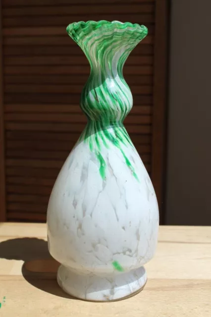 Beau Vase Carafe Soliflore Ancien Pate de Verre Clichy 1900